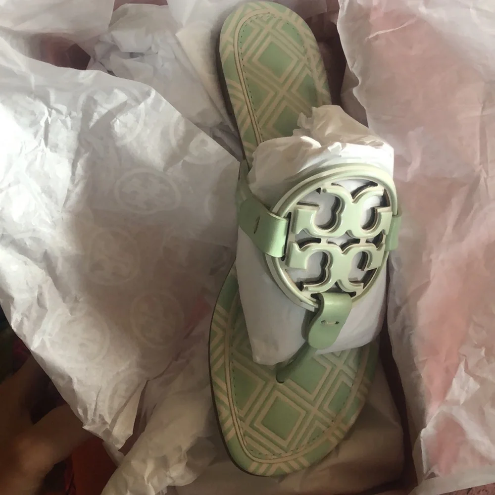 NIB Tory Burch Metal Miller Sandals Size: 6.5